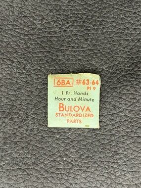 NOS Authentic BULOVA Standardized Watch Part.  6BA 63-64 PI9. Hour and Min hands